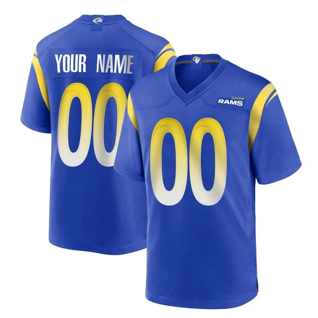 Tlead Custom LA.Rams Royal Home Game Any Name & Numbers Stitched Jerseys