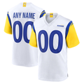 Tlead Custom LA.Rams White Alternate Stitched Jerseys