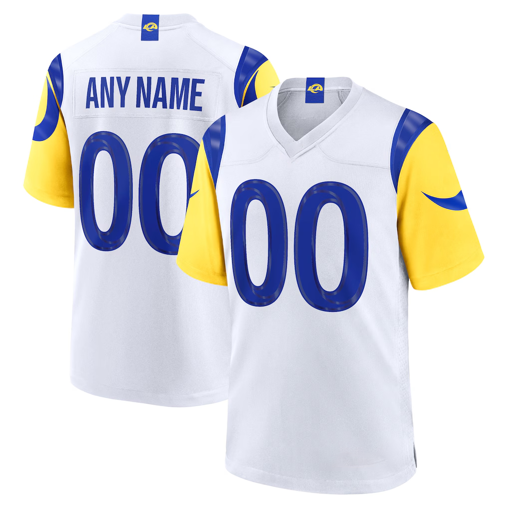Tlead Custom LA.Rams White Game Stitched Jerseys