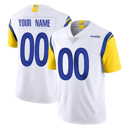 Tlead Custom LA.Rams White Limited Vapor Untouchable Home Game Any Name & Numbers Stitched Jerseys