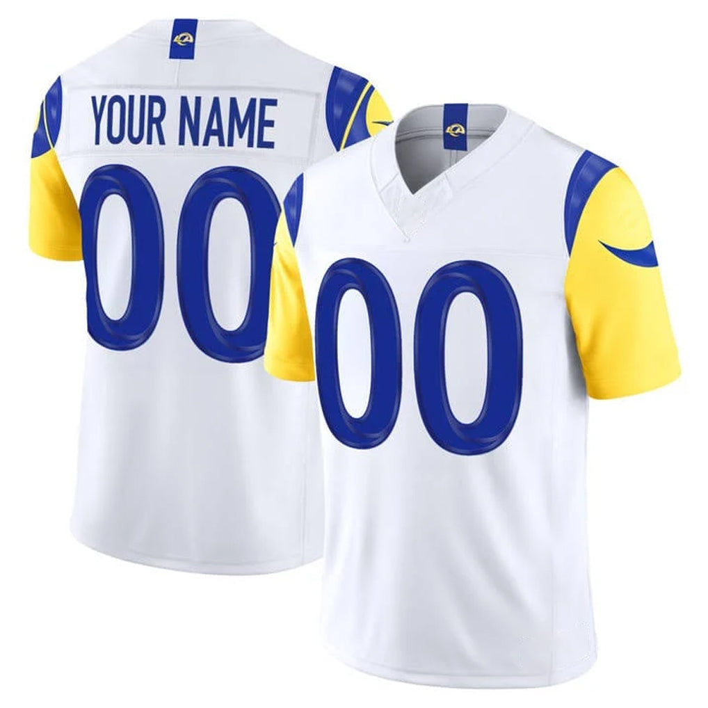 Tlead Custom LA.Rams White Vapor F.U.S.E. Limited Home Game Any Name & Numbers Stitched Jerseys