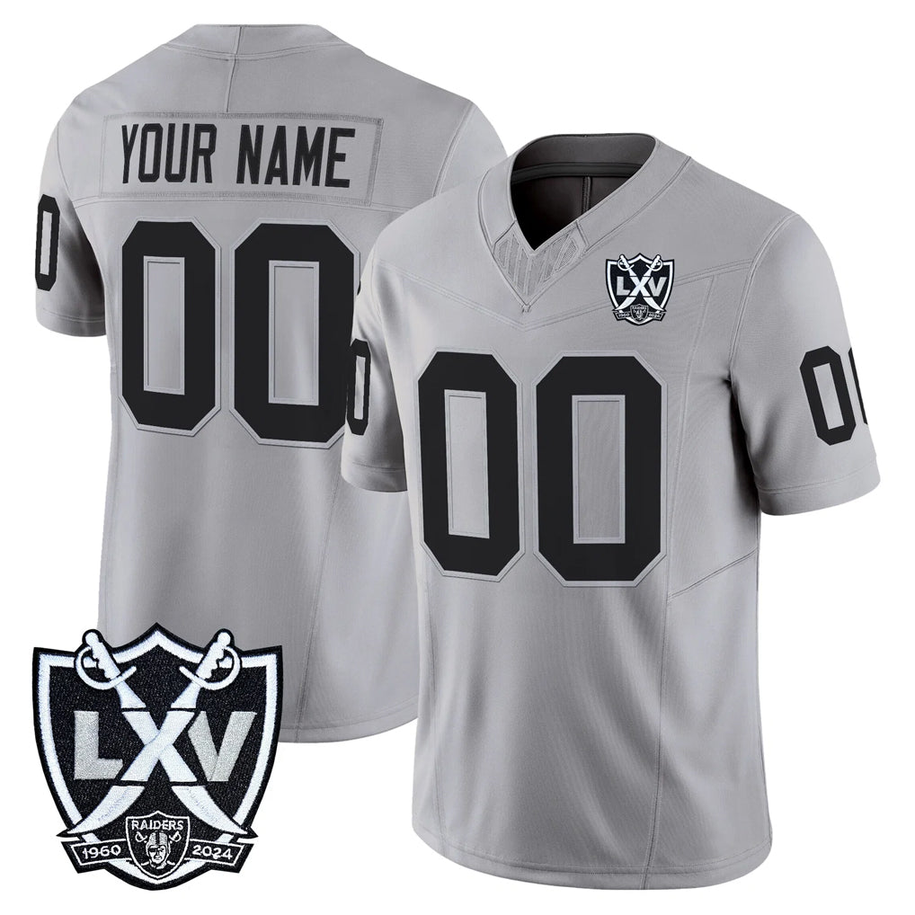 Tlead Custom LV.Raiders Gray 2026 Vapor Limited Home Game Any Name & Numbers Stitched Jerseys