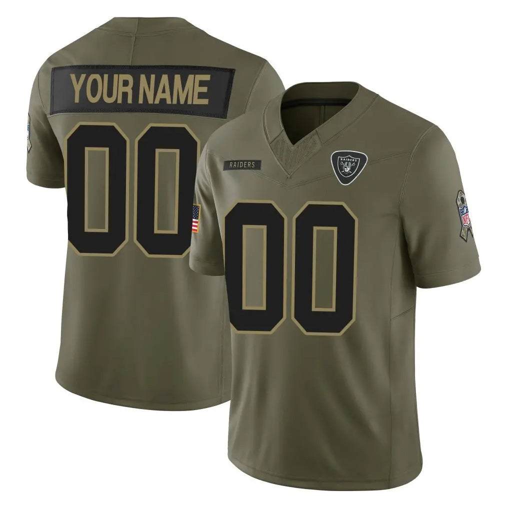 Tlead Custom LV.Raiders Olive 2025 Salute To Service Limited Game Any Name & Numbers Stitched Jerseys