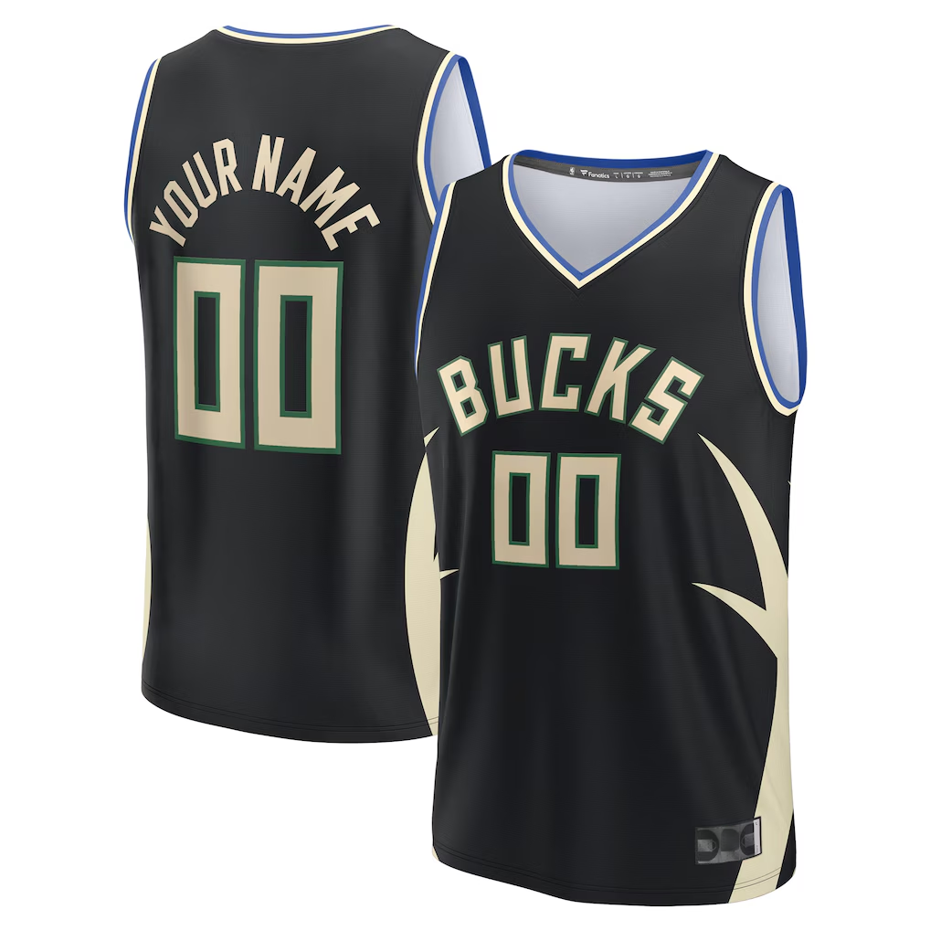 Tlead Custom M.Bucks Black Fast Break Jerseys - Statement Edition