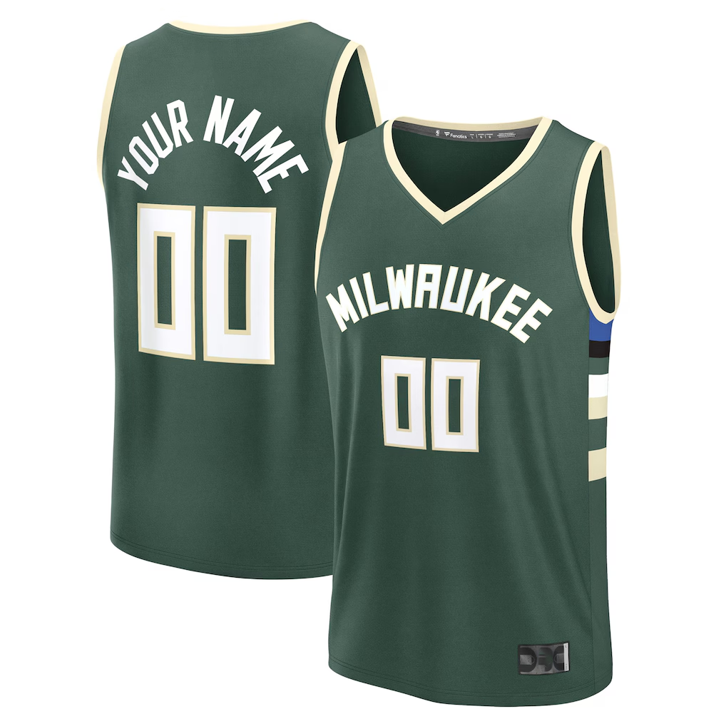 Tlead Custom M.Bucks Green Fast Break Jerseys - Icon Edition