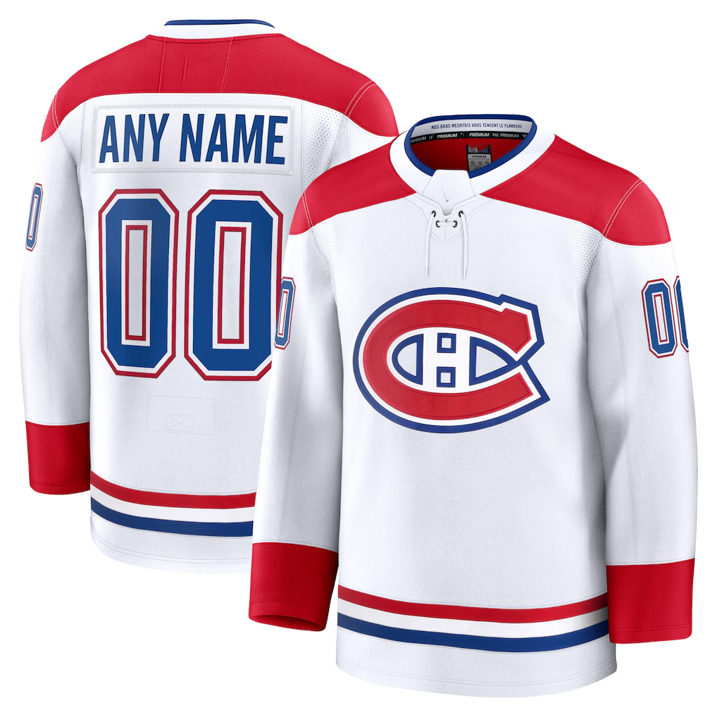 Tlead Custom M.Canadiens White Away Premium Jerseys