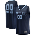 Tlead Custom M.Grizzlies Navy Fast Break Replica Stitched Jerseys- Icon Edition
