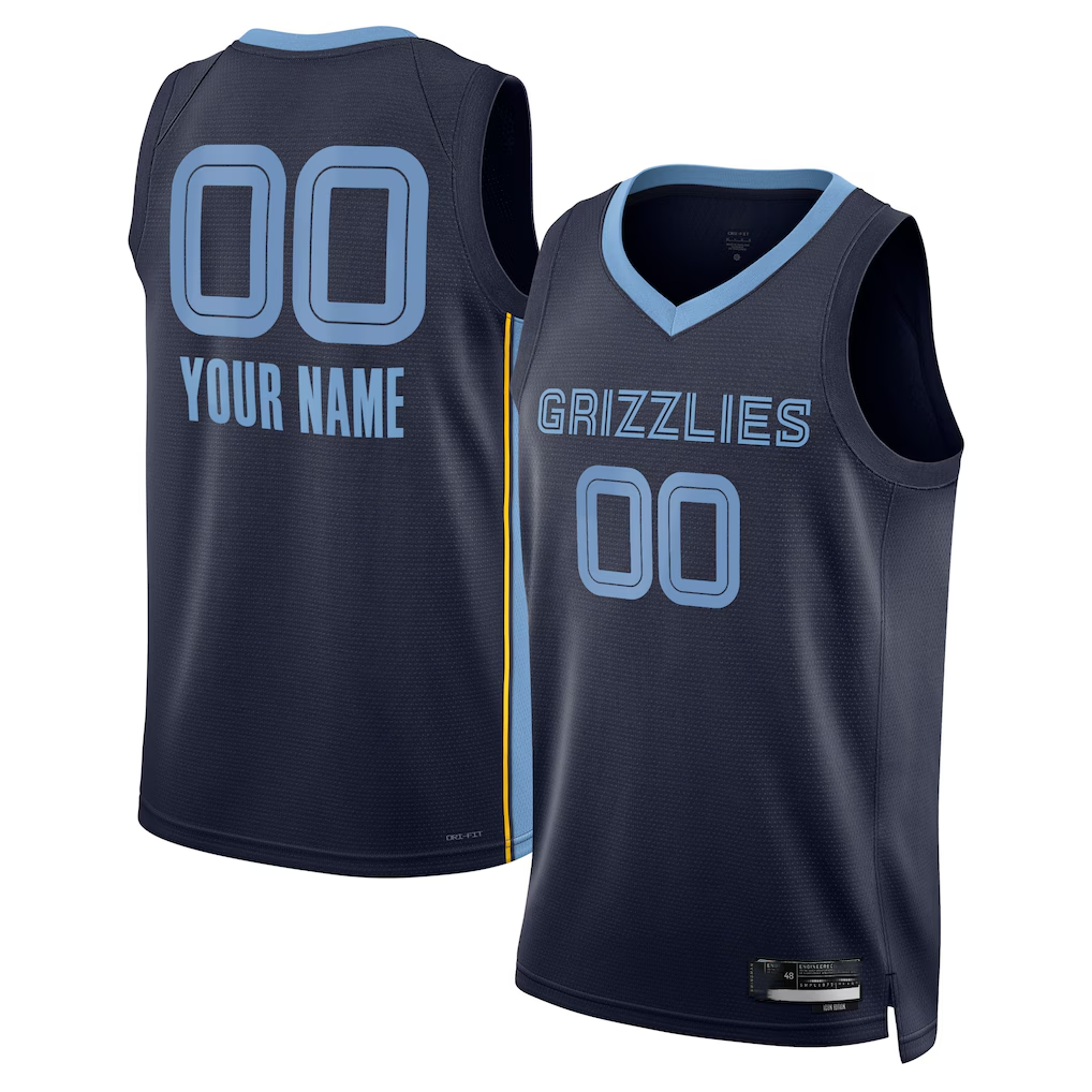 Tlead Custom M.Grizzlies Navy Swingman Stitched Jerseys- Icon Edition