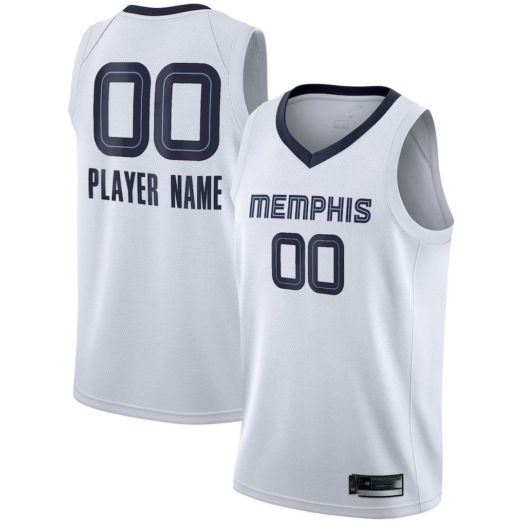 Tlead Custom M.Grizzlies White 2020-2021 Swingman Stitched Jerseys - Association Edition