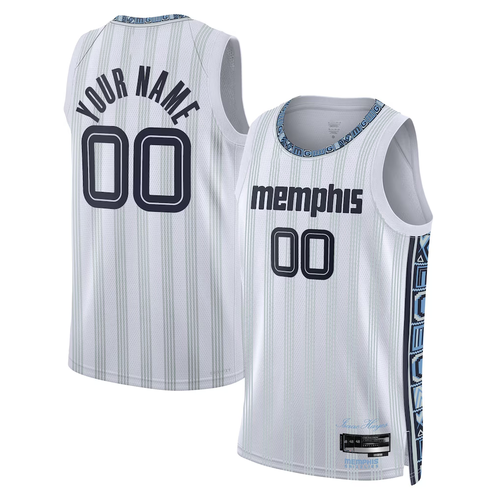 Tlead Custom M.Grizzlies White 2025-2026 City Edition Swingman Stitched Jerseys