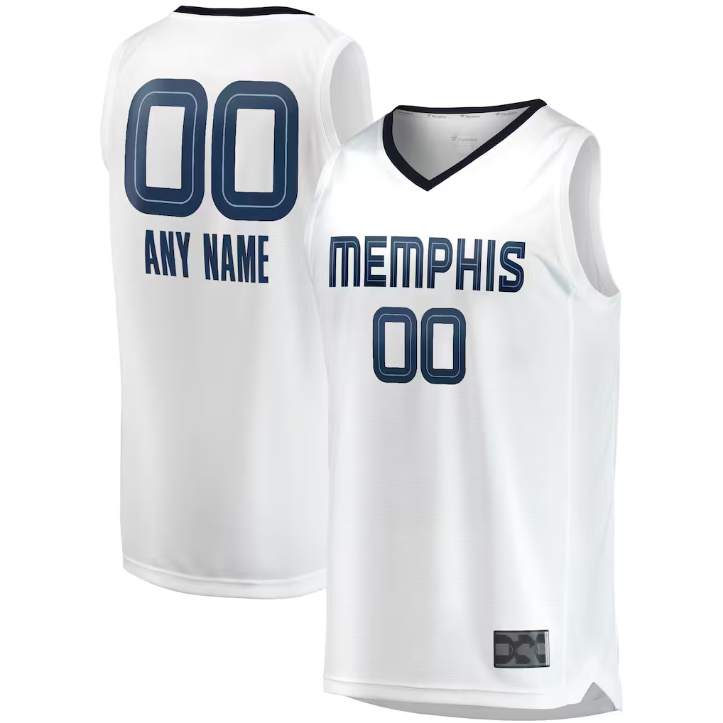 Tlead Custom M.Grizzlies White Fast Break Replica Stitched Jerseys- Association Edition
