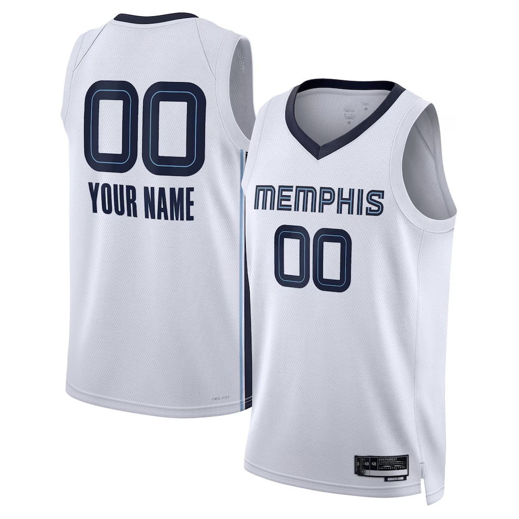 Tlead Custom M.Grizzlies White Swingman Stitched Jerseys- Association Edition