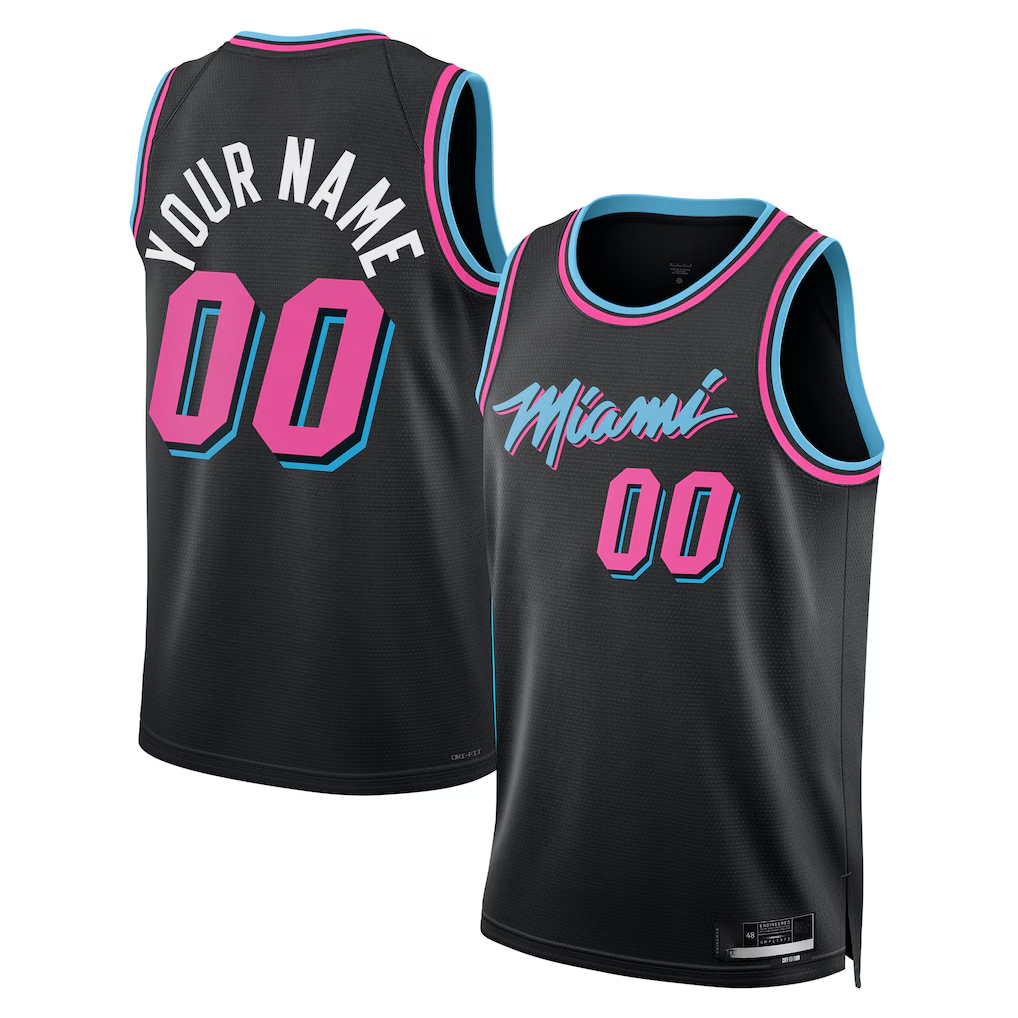 Tlead Custom M.Heat Black 202526 City Edition Swingman Jerseys