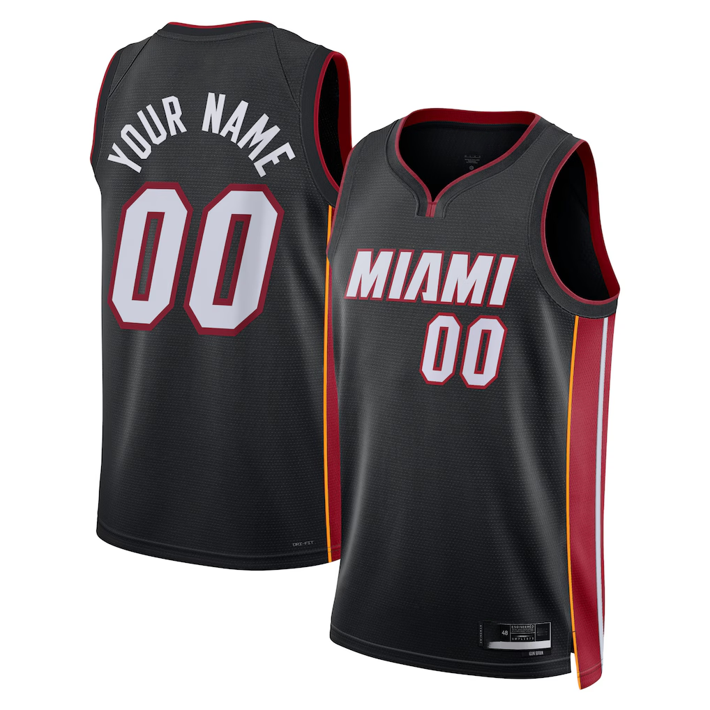 Tlead Custom M.Heat Black Swingman Jerseys - Icon Edition