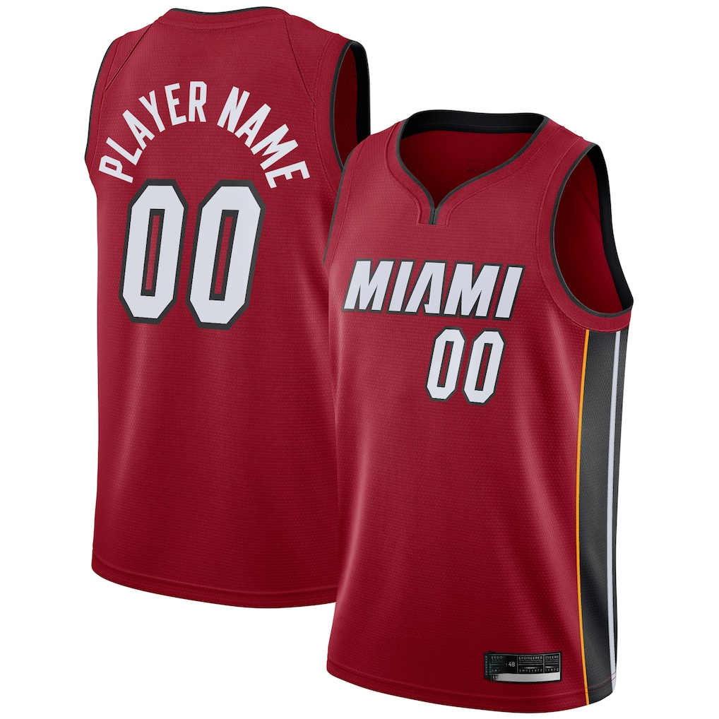Tlead Custom M.Heat Jordan Brand Red Swingman Jerseys - Statement Edition