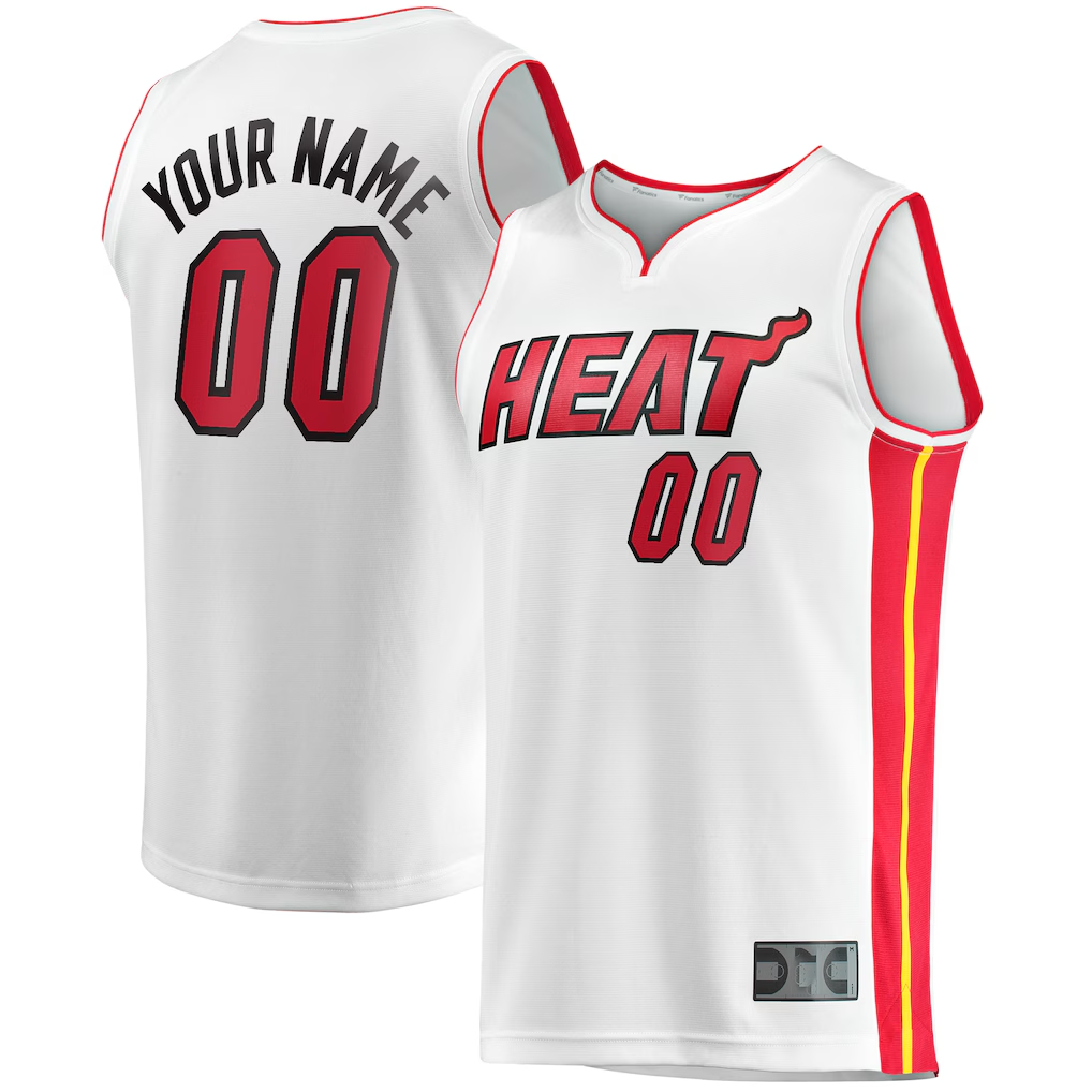 Tlead Custom M.Heat White Fast Break Replica Jerseys - Association Edition
