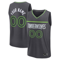 Tlead Custom M.Timberwolves Anthracite Fast Break Stitched Jerseys- Icon Edition