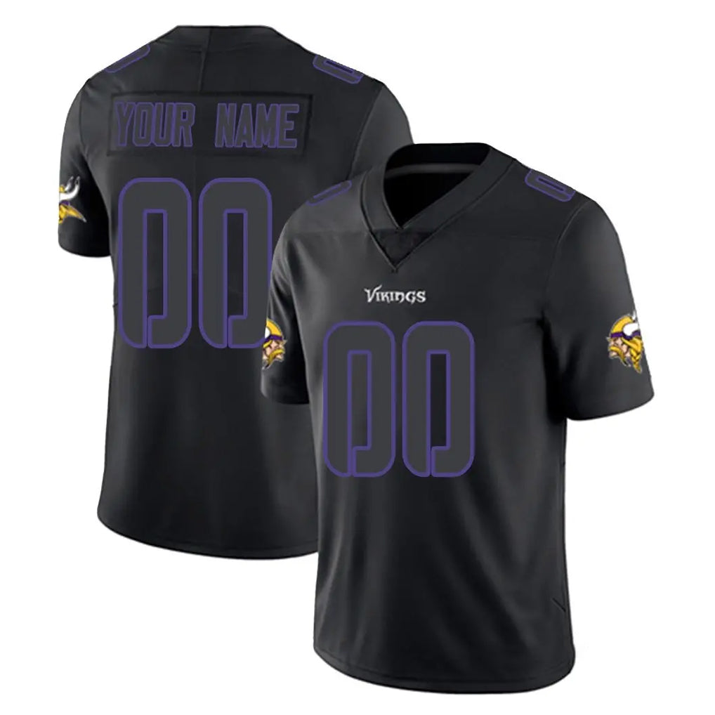 Tlead Custom MN.Vikings Black Impact Limited Home Game Any Name & Numbers Stitched Jerseys