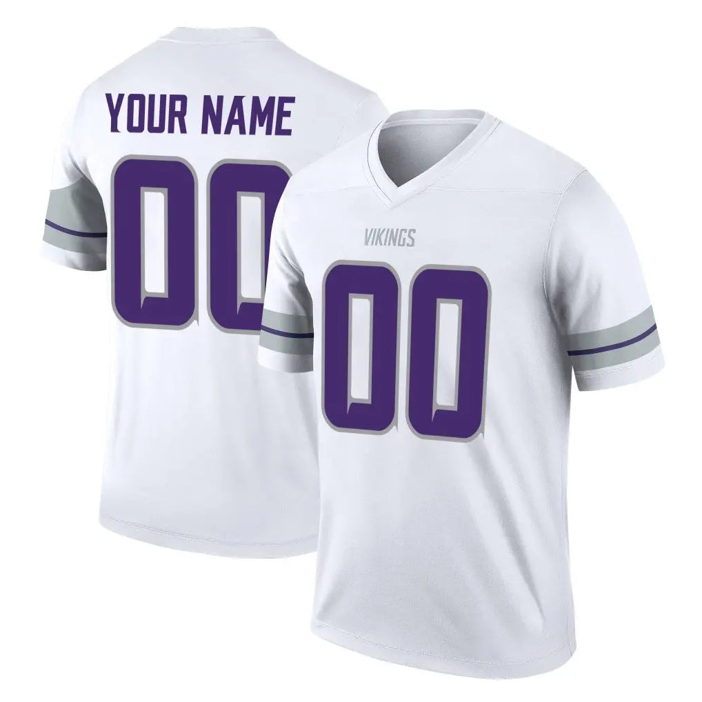 Tlead Custom MN.Vikings White Alternate Legend Home Game Any Name & Numbers Stitched Jerseys