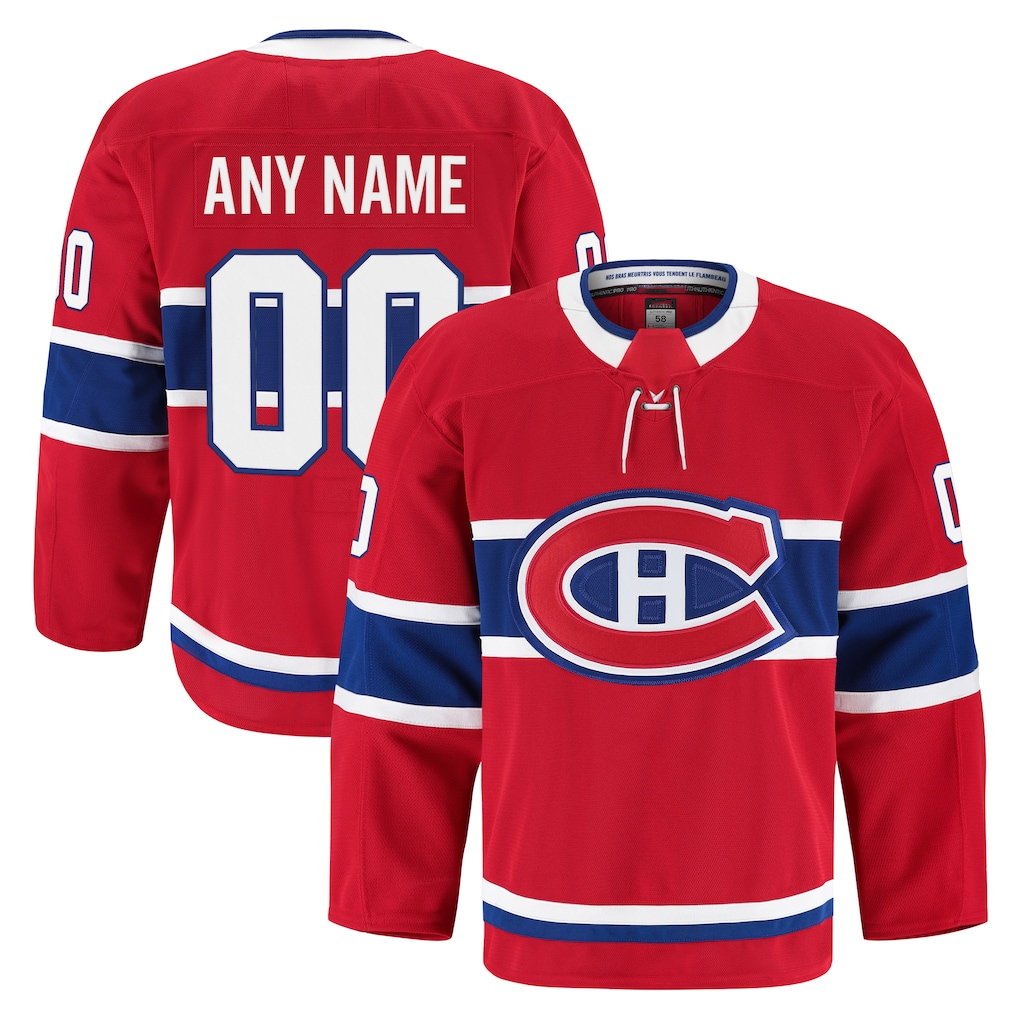 Tlead Custom Montreal Canadiens Red Home Authentic Pro Jerseys