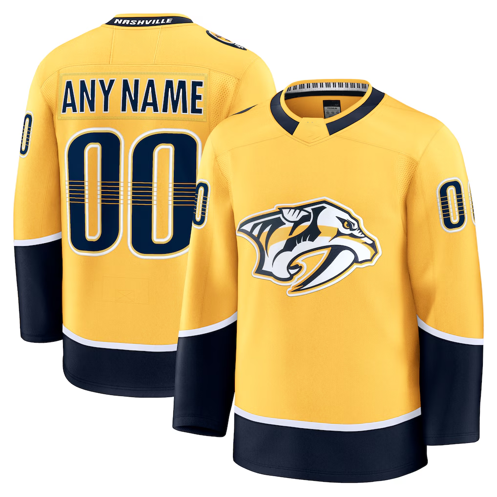Tlead Custom N.Predators Gold Home Premium Jerseys
