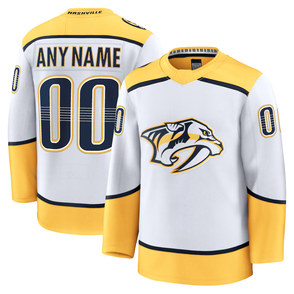 Tlead Custom N.Predators White Away Premium Jerseys