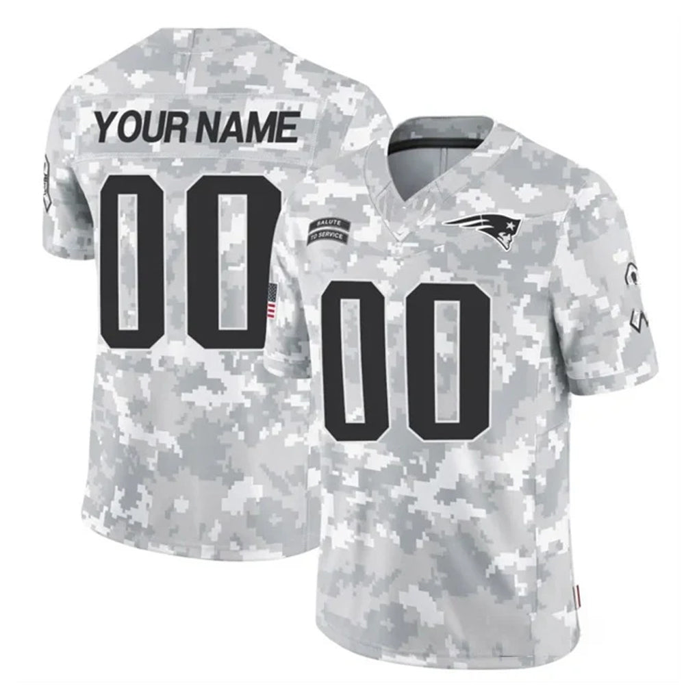 Tlead Custom NE.Patriots Arctic Camo Salute To Service Limited Game Any Name & Numbers Stitched Jerseys