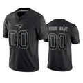 Tlead Custom NE.Patriots Black Reflective LImited Home Game Any Name & Numbers Stitched Jerseys