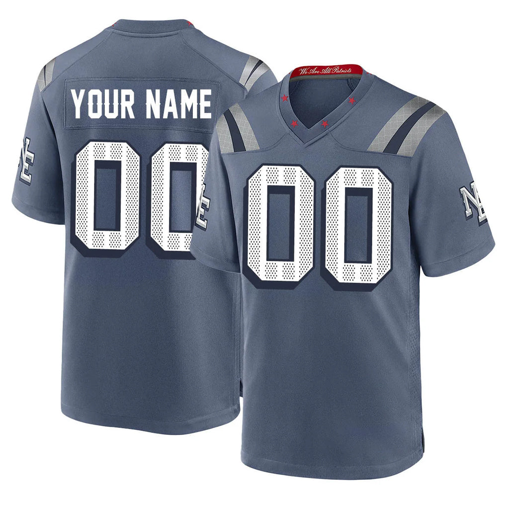 Tlead Custom NE.Patriots Blue Rivalries Collection Home Game Any Name & Numbers Stitched Jerseys