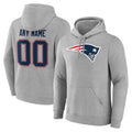 Tlead Custom NE.Patriots Gray LOGO Pullover Hoodies Home Game Any Name & Numbers Stitched Jerseys