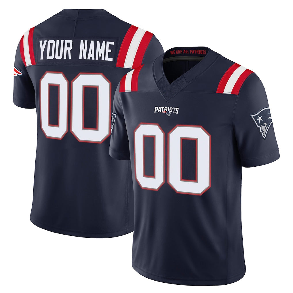 Tlead Custom NE.Patriots Navy Limited Vapor F.U.S.E. Home Game Any Name & Numbers Stitched Jerseys