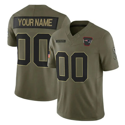 Tlead Custom NE.Patriots Olive 2025 Salute To Service Limited Any Name & Numbers Stitched Jerseys