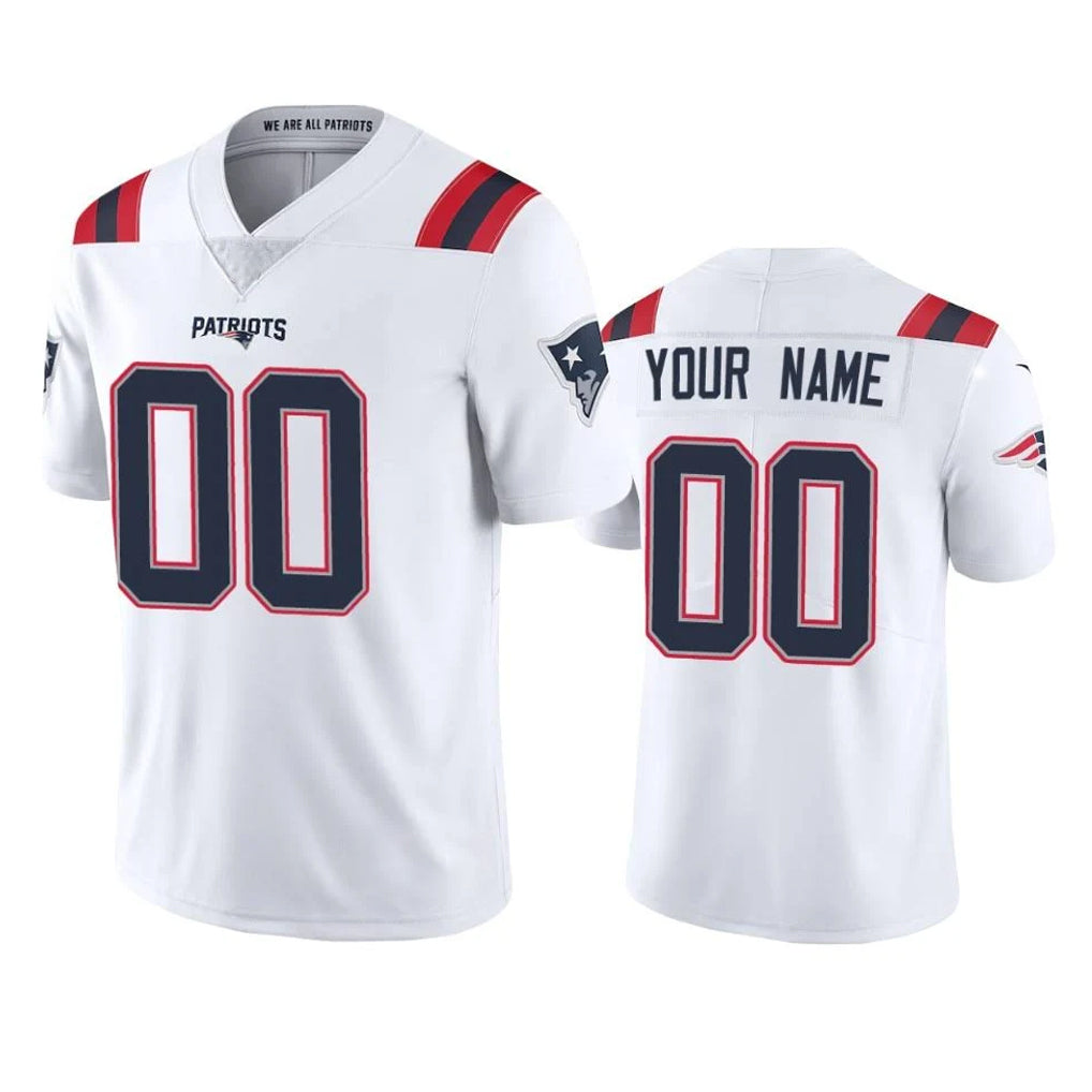 Tlead Custom NE.Patriots White Vapor Untouchable Home Game Any Name & Numbers Stitched Jerseys