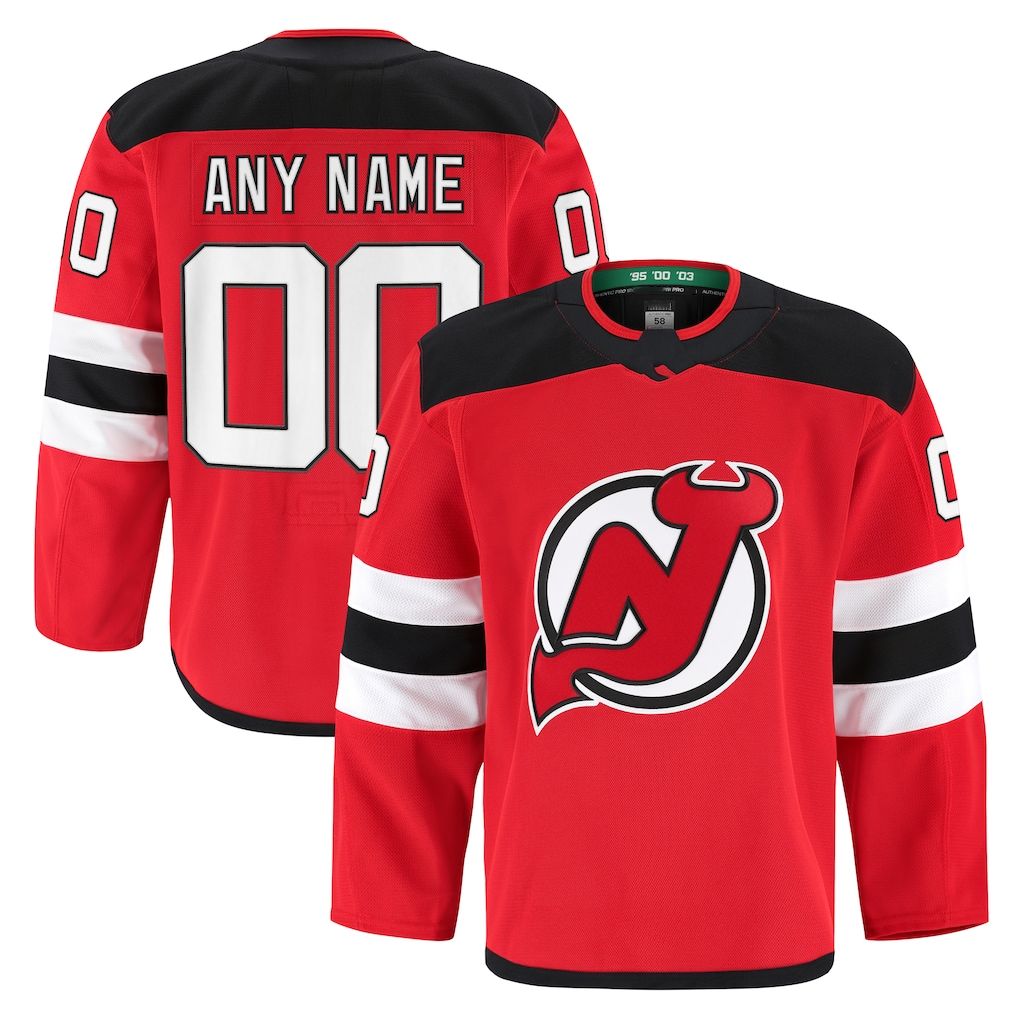 Tlead Custom N.Jersey Devils Red Home Authentic Pro Jerseys