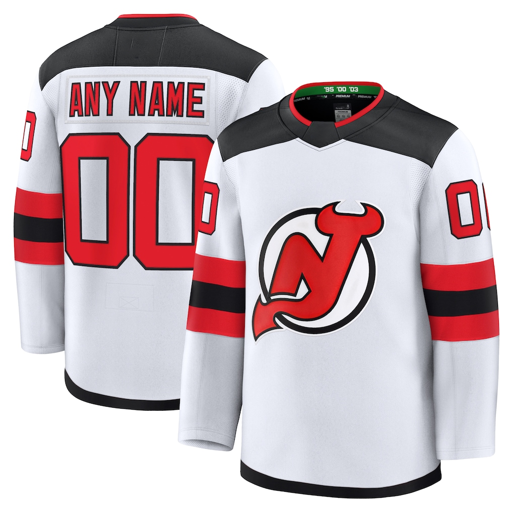 Tlead Custom N.Jersey Devils White Away Premium Jerseys