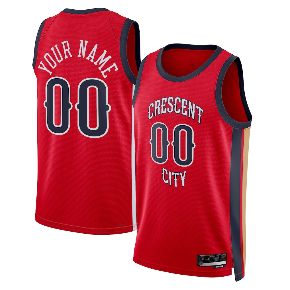 Tlead Custom NO.Pelicans Jordan Brand Red Swingman Stitched Jerseys- Statement Edition