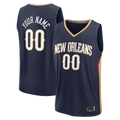 Tlead Custom NO.Pelicans Navy Fast Break Stitched Jerseys- Icon Edition