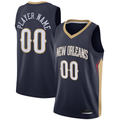 Tlead Custom NO.Pelicans Navy Swingman Stitched Jerseys- Icon Edition