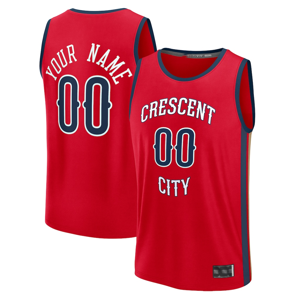 Tlead Custom NO.Pelicans Red Fast Break Stitched Jerseys- Statement Edition