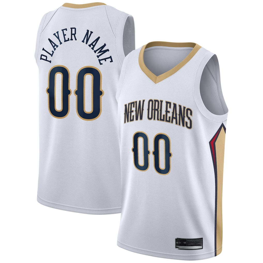 Tlead Custom NO.Pelicans White 2020-2021 Swingman Stitched Jerseys- Association Edition