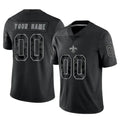 Tlead Custom NO.Saints Black Limited Reflective Home Game Any Name & Numbers Stitched Jerseys