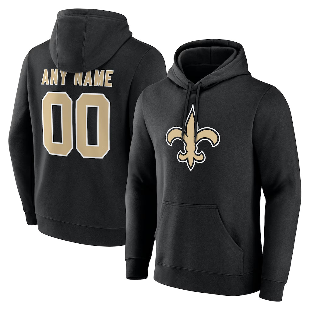 Tlead Custom NO.Saints Black Pullover Hoodies Limited Any Name & Numbers Stitched Jerseys