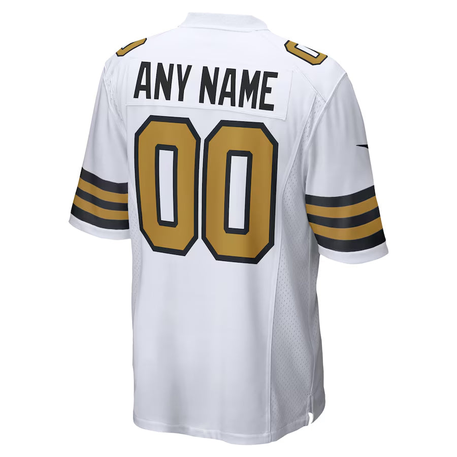 Tlead Custom NO.Saints White Alternate Game Stitched Jerseys