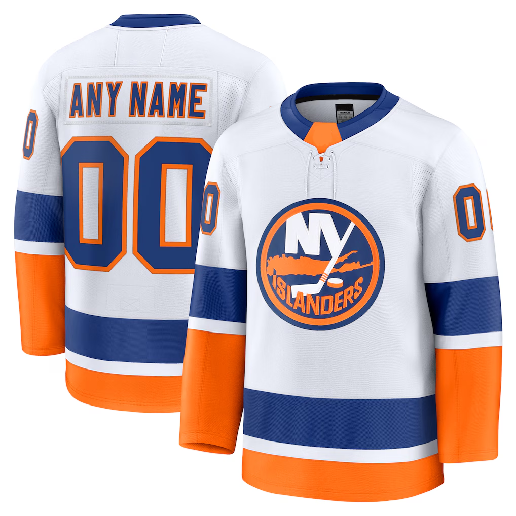 Tlead Custom NY.Islanders White Away Premium Jerseys