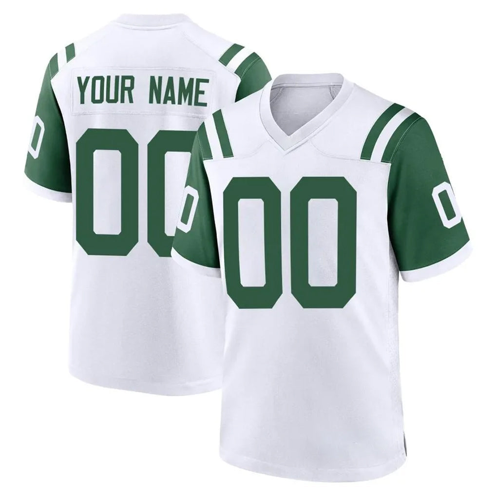 Tlead Custom NY.Jets White Classic Home Game Any Name & Numbers Stitched Jerseys
