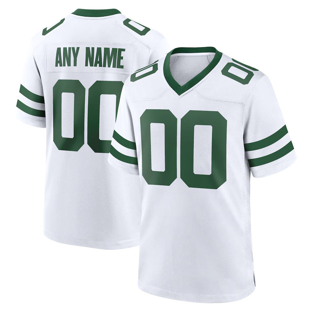 Tlead Custom NY.Jets White Legacy Home Game Any Name & Numbers Stitched Jerseys