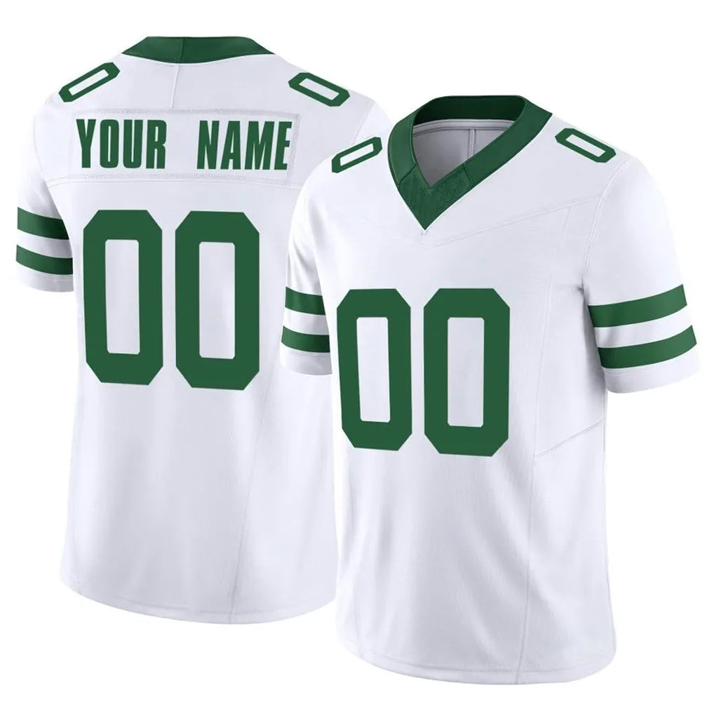 Tlead Custom NY.Jets White Legacy Limited Vapor F.U.S.E. Home Game Any Name & Numbers Stitched Jerseys