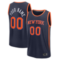 Tlead Custom NY.Knicks Navy Fast Break Jerseys - Statement Edition