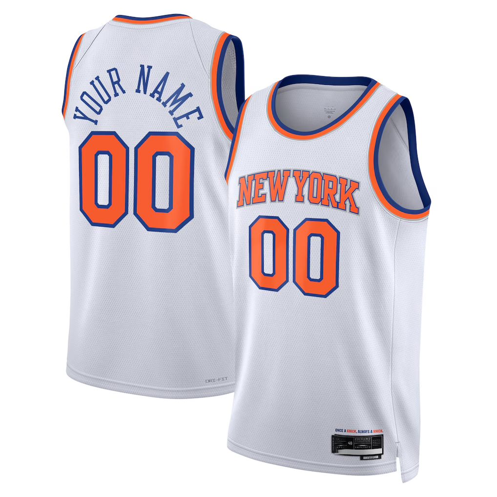 Tlead Custom NY.Knicks White Swingman Jerseys - Association Edition