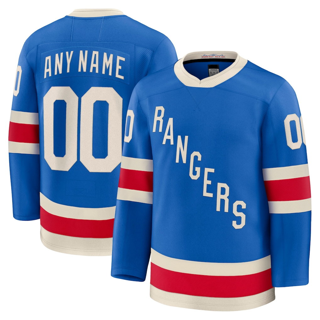 Tlead Custom NY.Rangers Blue Centennial Premium Jerseys